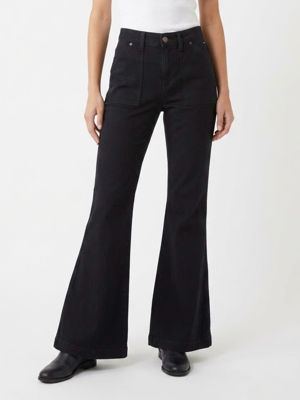 Tommy Hilfiger Womens Black Flare Leg Jeans Size 3 Cotton